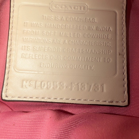 Coach Cream Leather Hobo Bag# F13731 - Picture 12 of 14